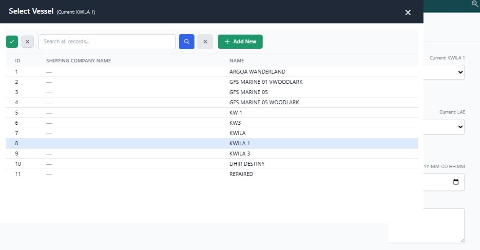 Table Lookups and Quick Adds