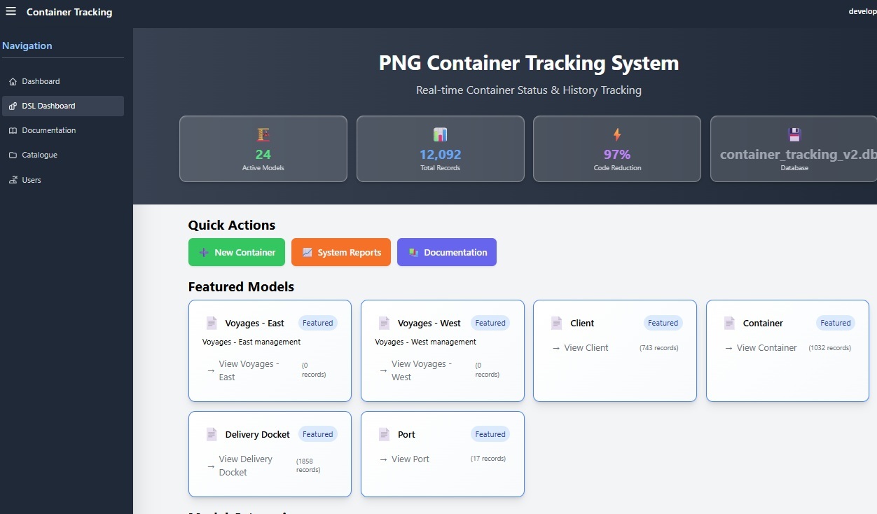 Container Tracking System Dashboard